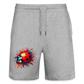 Coccinelle - Short de jogging bio TRAINER Stanley/Stella unisexe - gris chiné - Devant - Nik (191cm) & Marisol (170cm)