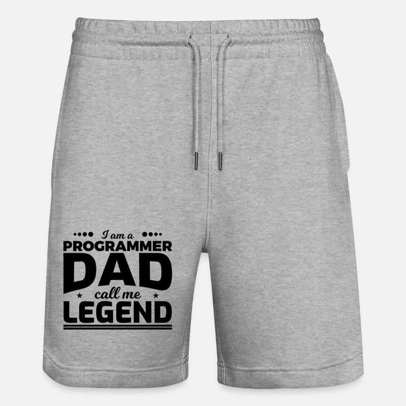 Programmierer Vater nenn mich Legende - Stanley/Stella Unisex Bio Joggingshorts Trainer  - Grau meliert