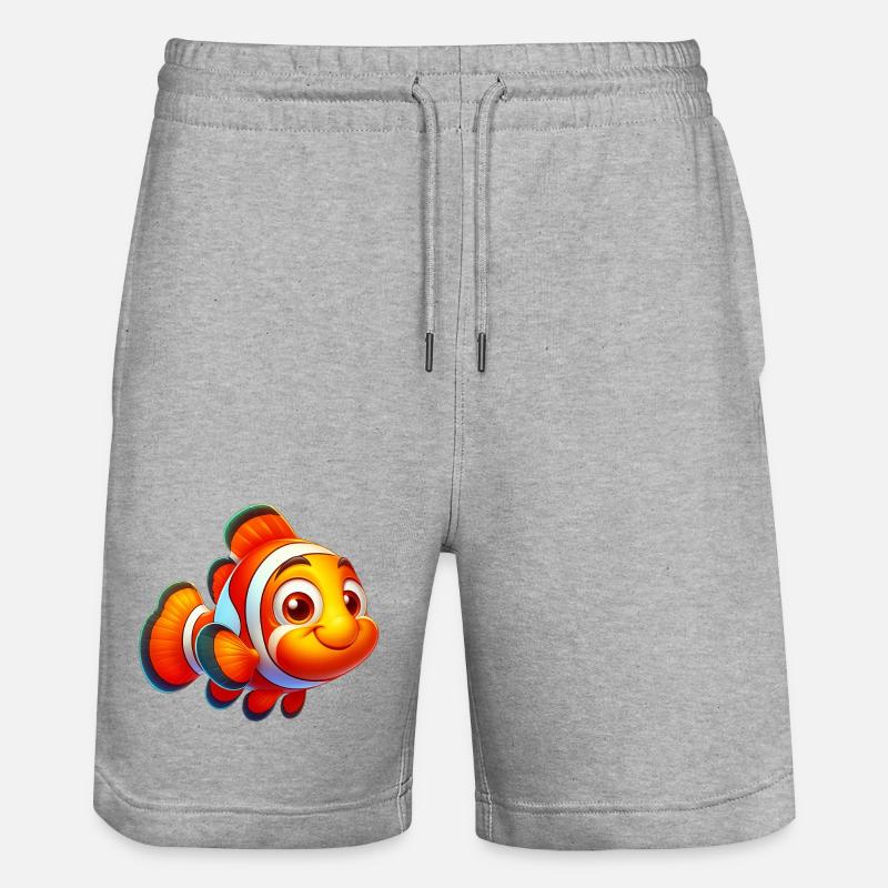 Clownfische - Stanley/Stella Unisex Bio Joggingshorts Trainer  - Grau meliert