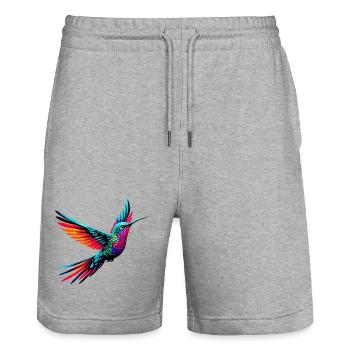 Colibri - Short de jogging bio TRAINER Stanley/Stella unisexe - gris chiné - Devant - Nik (191cm) & Marisol (170cm)