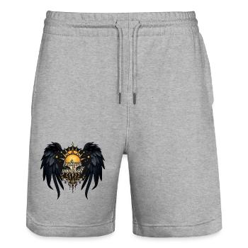 Glaube an dich selbst, ein Brief - Stanley/Stella Unisex Bio Joggingshorts Trainer  - Grau meliert - Vorne - Nik (191cm) & Marisol (170cm)
