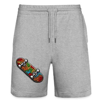Skateboard - Short de jogging bio TRAINER Stanley/Stella unisexe - gris chiné - Devant - Nik (191cm) & Marisol (170cm)