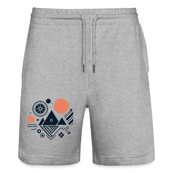 Gebirge - Stanley/Stella Unisex Bio Joggingshorts Trainer  - Grau meliert - Vorne - Nik (191cm) & Marisol (170cm)
