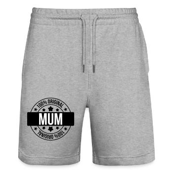 Best Mom - Mother's Day - Stanley/Stella Trainer Unisex Organic Jogging Shorts - heather grey - Front - Nik (191cm) & Marisol (170cm)