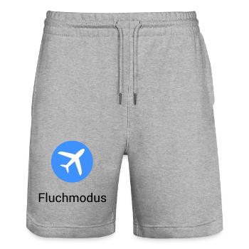 Airplane Mode Swearing Airplane Icon Office Humor Funny - Stanley/Stella Trainer Unisex Organic Jogging Shorts - heather grey - Front - Nik (191cm) & Marisol (170cm)