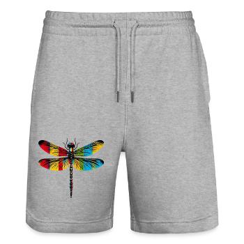 Libellule - Short de jogging bio TRAINER Stanley/Stella unisexe - gris chiné - Devant - Nik (191cm) & Marisol (170cm)