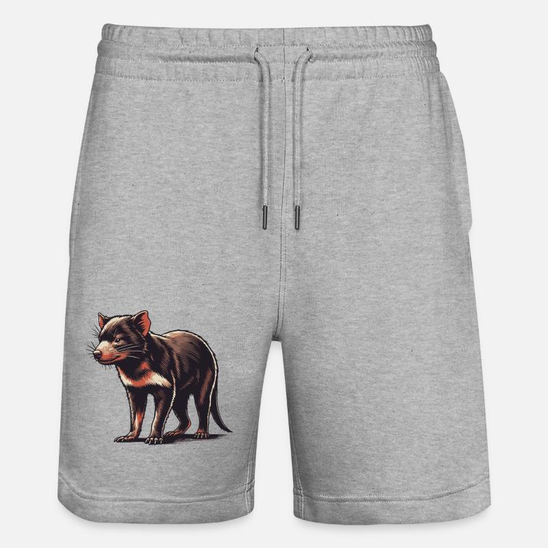 Tasmanian devil - Stanley/Stella Trainer Unisex Organic Jogging Shorts - heather grey
