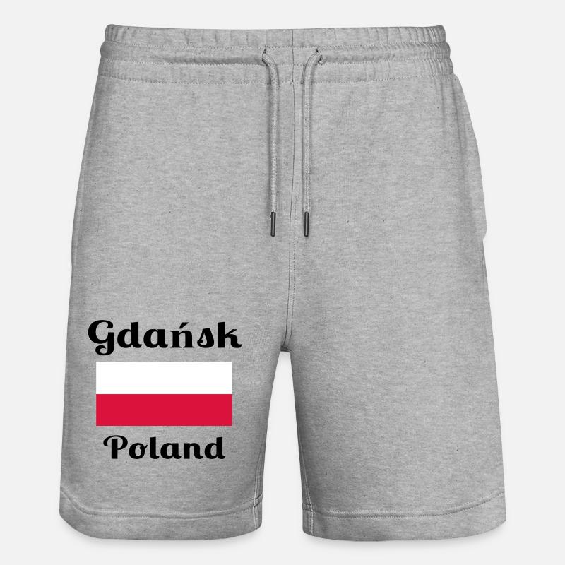 Gdańsk, Pologne - Imprimés élégants - Short de jogging bio TRAINER Stanley/Stella unisexe - gris chiné