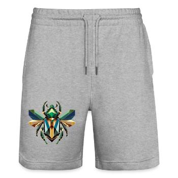 Majestic scarab in noble style - Stanley/Stella Trainer Unisex Organic Jogging Shorts - heather grey - Front - Nik (191cm) & Marisol (170cm)