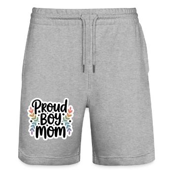 Stolze Mama - Stanley/Stella Unisex Bio Joggingshorts Trainer  - Grau meliert - Vorne - Nik (191cm) & Marisol (170cm)