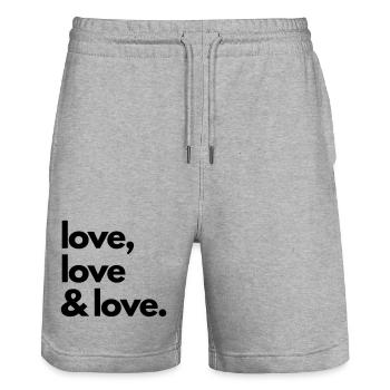 Love tote-bag kit étudiante - Short de jogging bio TRAINER Stanley/Stella unisexe - gris chiné - Devant - Nik (191cm) & Marisol (170cm)