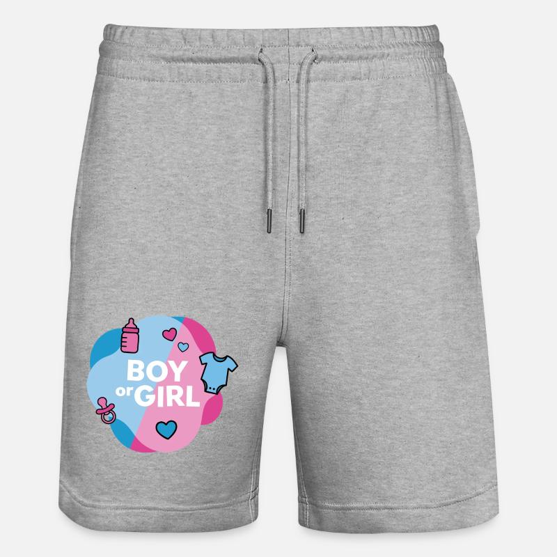 Geschlecht enthüllen Junge oder Mädchen - Stanley/Stella Unisex Bio Joggingshorts Trainer  - Grau meliert