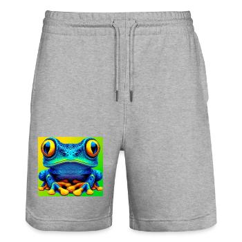 Frosch - Stanley/Stella Unisex Bio Joggingshorts Trainer  - Grau meliert - Vorne - Nik (191cm) & Marisol (170cm)