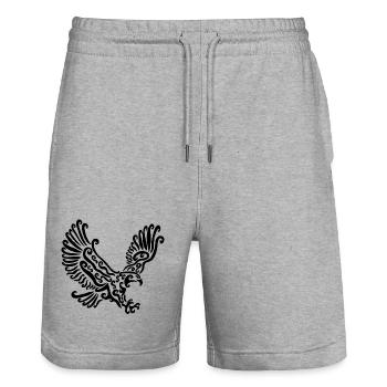 Schwarzer Adler - Stanley/Stella Unisex Bio Joggingshorts Trainer  - Grau meliert - Vorne - Nik (191cm) & Marisol (170cm)