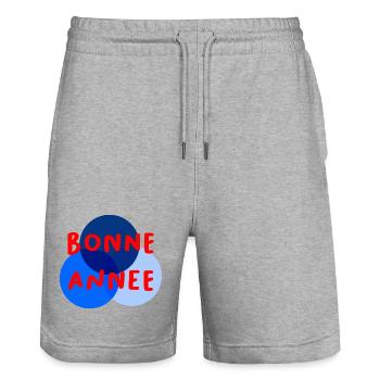 HAPPY NEW YEAR. NEW YEAR'S EVE. NEW YEAR - Stanley/Stella Trainer Unisex Organic Jogging Shorts - heather grey - Front - Nik (191cm) & Marisol (170cm)