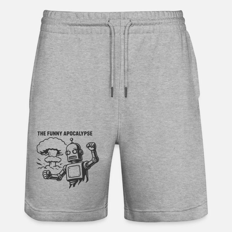 L’apocalypse amusante avec un robot rétro - Short de jogging bio TRAINER Stanley/Stella unisexe - gris chiné
