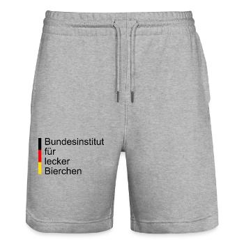 Bundesinstitut für Lecker Bierchen - Stanley/Stella Unisex Bio Joggingshorts Trainer  - Grau meliert - Vorne - Nik (191cm) & Marisol (170cm)