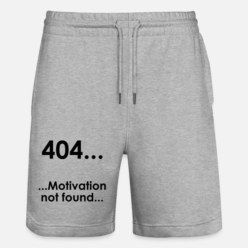 Unispruch "Error404" Student Geschenk, Studenten - Stanley/Stella Unisex Bio Joggingshorts Trainer  - Grau meliert