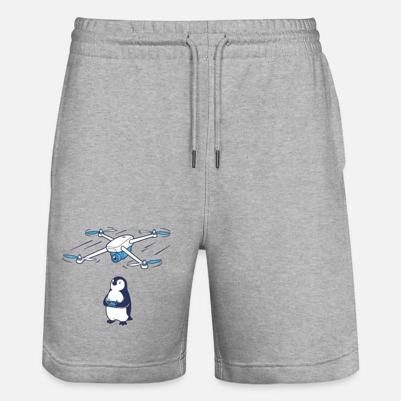 Drone et pingouin - Short de jogging bio TRAINER Stanley/Stella unisexe - gris chiné