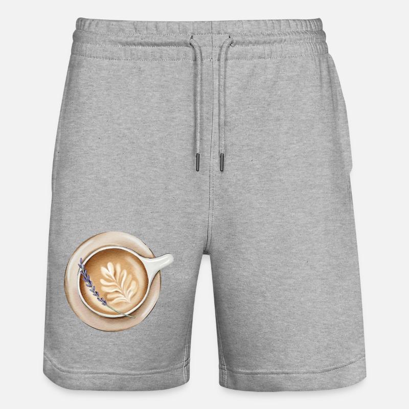 Latte Latte Design confortable - Short de jogging bio TRAINER Stanley/Stella unisexe - gris chiné