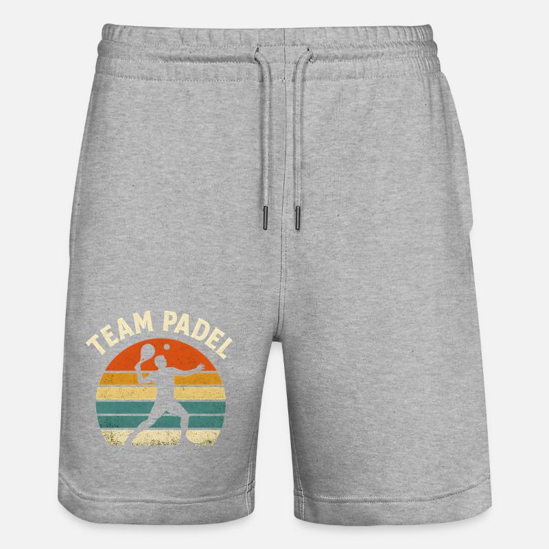 Team Padel Rétro Coucher Soleil - Short de jogging bio TRAINER Stanley/Stella unisexe - gris chiné