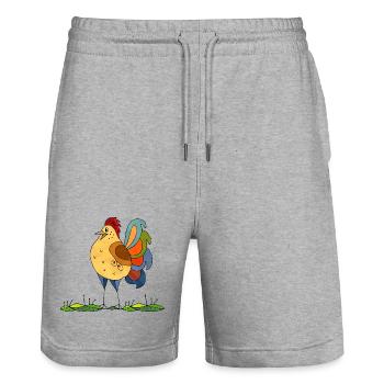 Hahn - Stanley/Stella Unisex Bio Joggingshorts Trainer  - Grau meliert - Vorne - Nik (191cm) & Marisol (170cm)