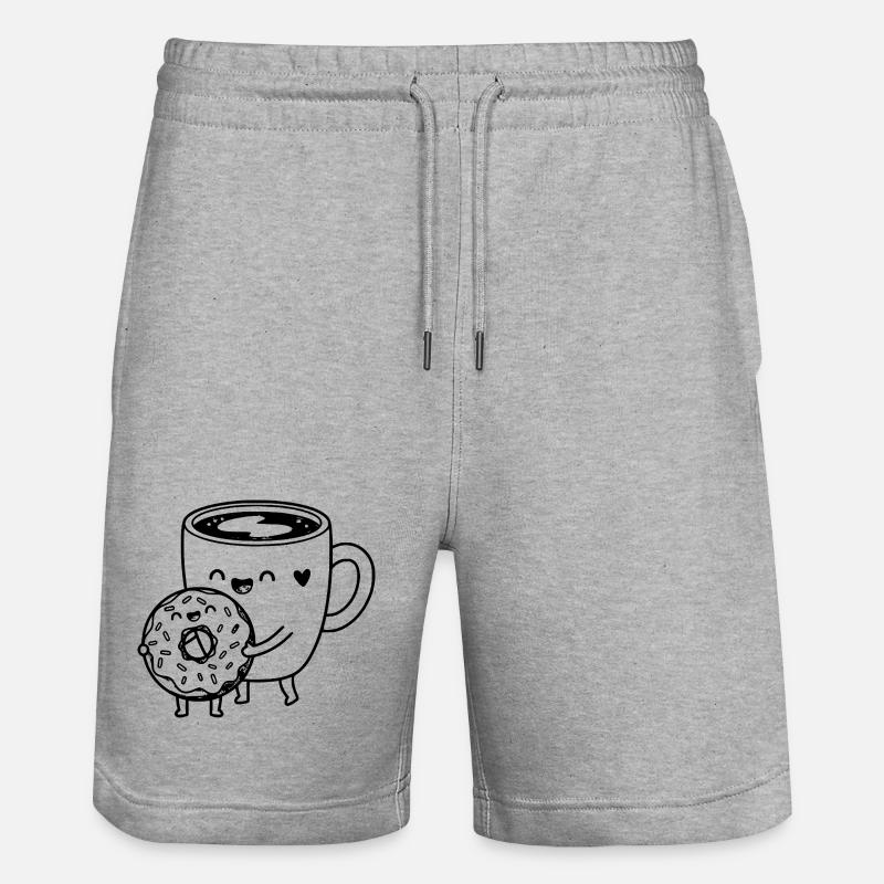 Café drôle dessin animé Art - Short de jogging bio TRAINER Stanley/Stella unisexe - gris chiné