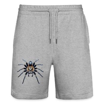 Vogelspinne - Stanley/Stella Unisex Bio Joggingshorts Trainer  - Grau meliert - Vorne - Nik (191cm) & Marisol (170cm)