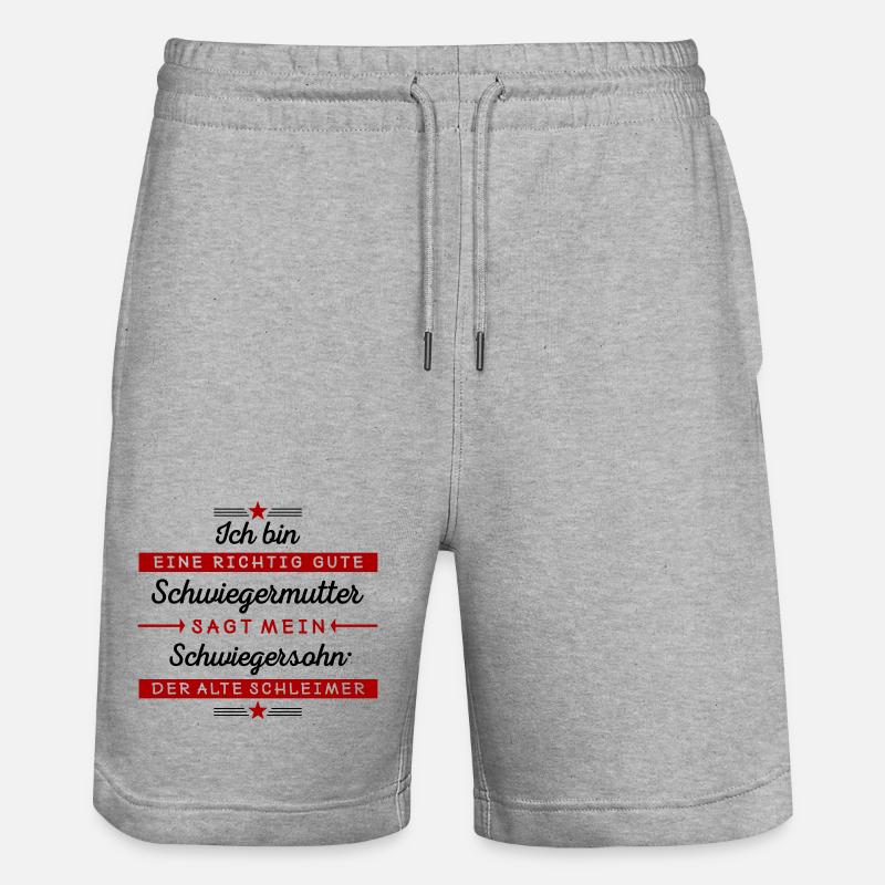 Ich bin eine gute Schwiegermutter - Stanley/Stella Unisex Bio Joggingshorts Trainer  - Grau meliert