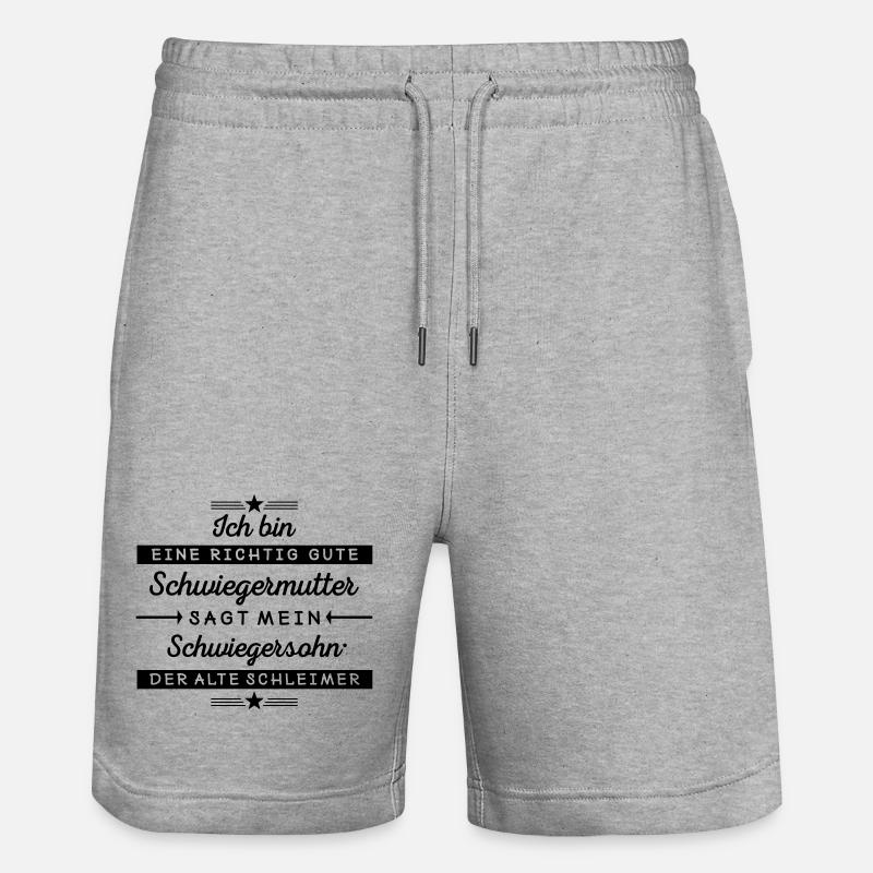 Ich bin eine gute Schwiegermutter  - Stanley/Stella Unisex Bio Joggingshorts Trainer  - Grau meliert