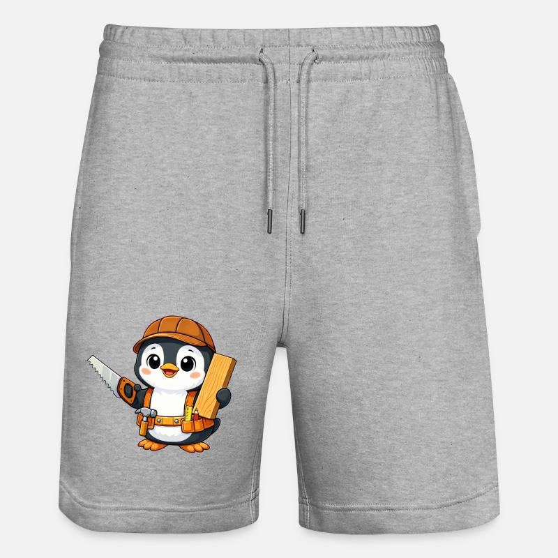 Pingouin, Artisan, Charpentier, Charpentier, Menuisier - Short de jogging bio TRAINER Stanley/Stella unisexe - gris chiné