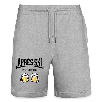 Après-Ski Instructor (Bier Apres Ski Konkav POS3C) - Stanley/Stella Unisex Bio Joggingshorts Trainer  - Grau meliert - Vorne - Nik (191cm) & Marisol (170cm)