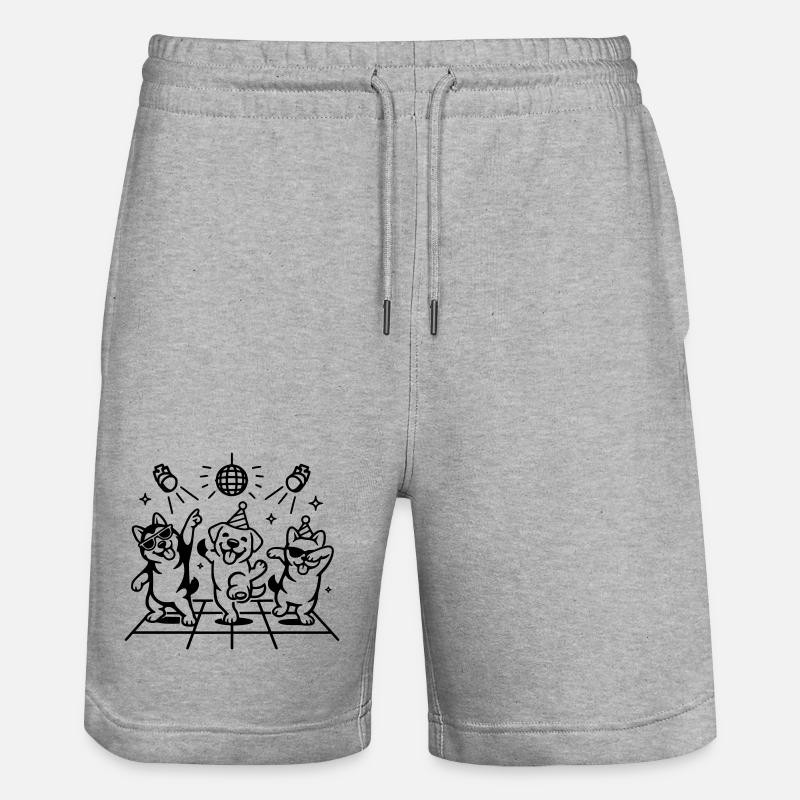 Dancing Party Dogs Kids Disco - Short de jogging bio TRAINER Stanley/Stella unisexe - gris chiné