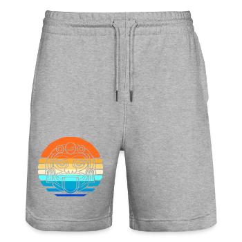 Inca Mayan calendar aztec - Stanley/Stella Trainer Unisex Organic Jogging Shorts - heather grey - Front - Nik (191cm) & Marisol (170cm)