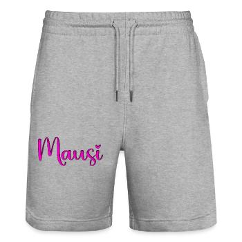 Mausi_herz - Stanley/Stella Trainer Unisex Organic Jogging Shorts - heather grey - Front - Nik (191cm) & Marisol (170cm)