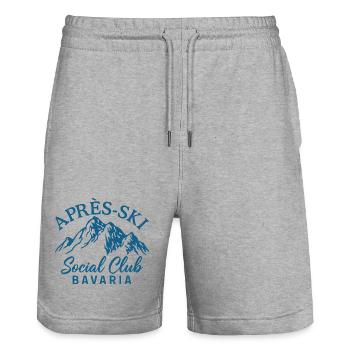 Après Ski Social Club Bavaria - Stanley/Stella Trainer Unisex Organic Jogging Shorts - heather grey - Front - Nik (191cm) & Marisol (170cm)