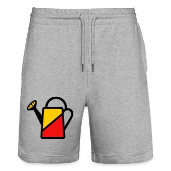 Two-tone watering can tool vegetable gardener - Stanley/Stella Trainer Unisex Organic Jogging Shorts - heather grey - Front - Nik (191cm) & Marisol (170cm)