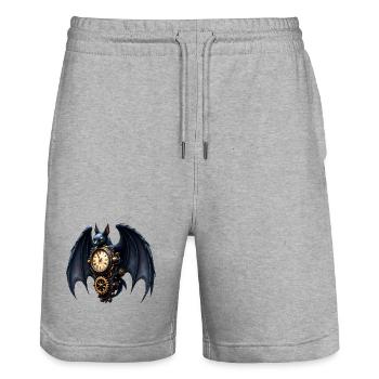 Steampunk-Uhrmacher-Schläger - Stanley/Stella Unisex Bio Joggingshorts Trainer  - Grau meliert - Vorne - Nik (191cm) & Marisol (170cm)