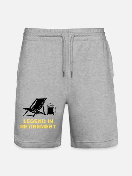 Retired Legend Rente Liegestuhl - Stanley/Stella Unisex Bio Joggingshorts Trainer - Grau meliert