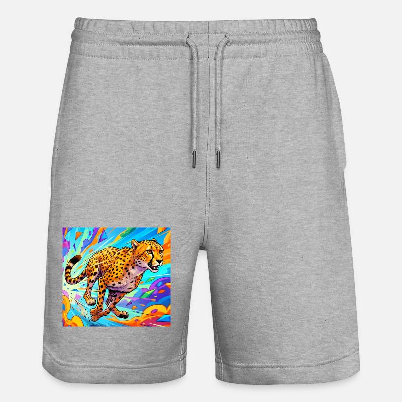 guépard - Short de jogging bio TRAINER Stanley/Stella unisexe - gris chiné