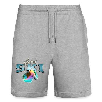 Après-ski - Stanley/Stella Trainer Unisex Organic Jogging Shorts - heather grey - Front - Nik (191cm) & Marisol (170cm)