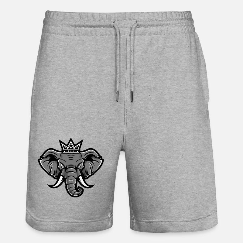 Couronne de tête d’éléphant - Short de jogging bio TRAINER Stanley/Stella unisexe - gris chiné