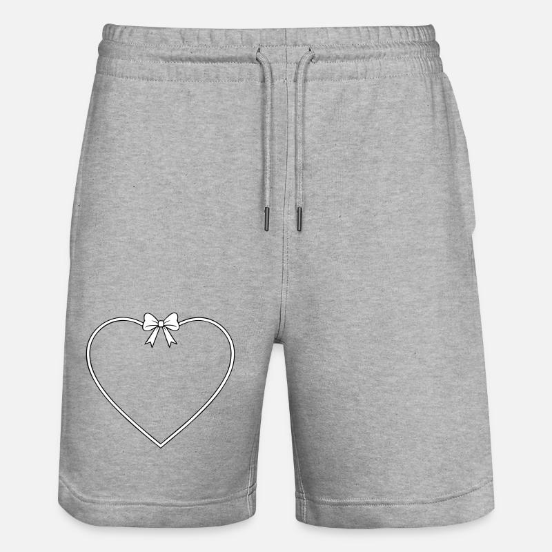Cœur avec arc - Short de jogging bio TRAINER Stanley/Stella unisexe - gris chiné
