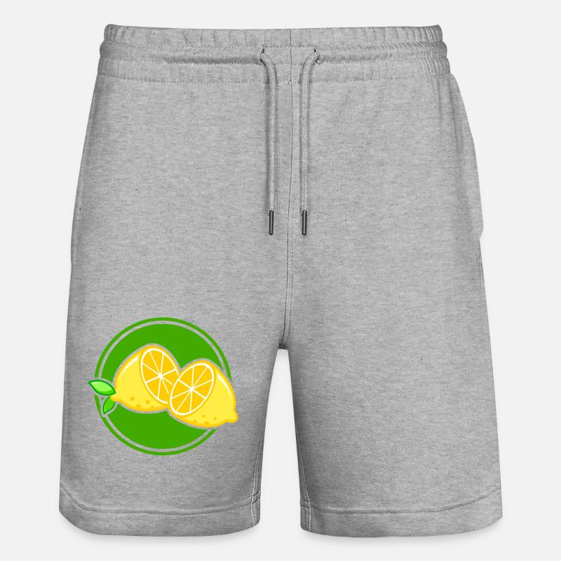 lemon - Stanley/Stella Trainer Unisex Organic Jogging Shorts - heather grey