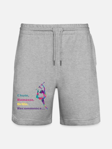 Chute-_Ramasse-_Recommence-- - Short de jogging bio TRAINER Stanley/Stella unisexe - gris chiné