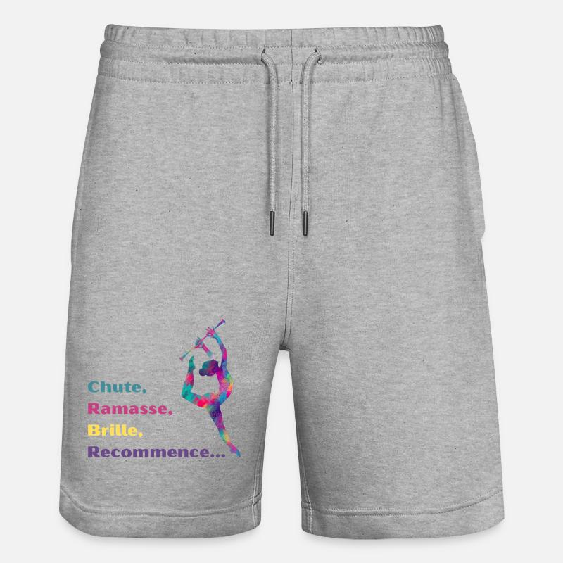 Chute-_Ramasse-_Recommence-- - Short de jogging bio TRAINER Stanley/Stella unisexe - gris chiné