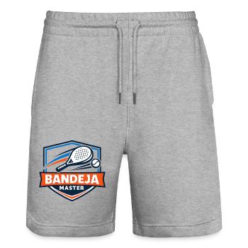 Bandeja Master Tennis Logo - Stanley/Stella Unisex Bio Joggingshorts Trainer  - Grau meliert - Vorne - Nik (191cm) & Marisol (170cm)