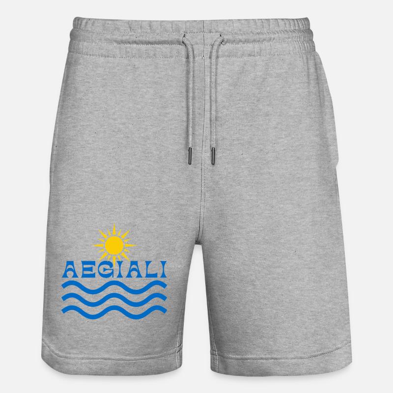 Soleil et Vagues d’Aegiali - Short de jogging bio TRAINER Stanley/Stella unisexe - gris chiné