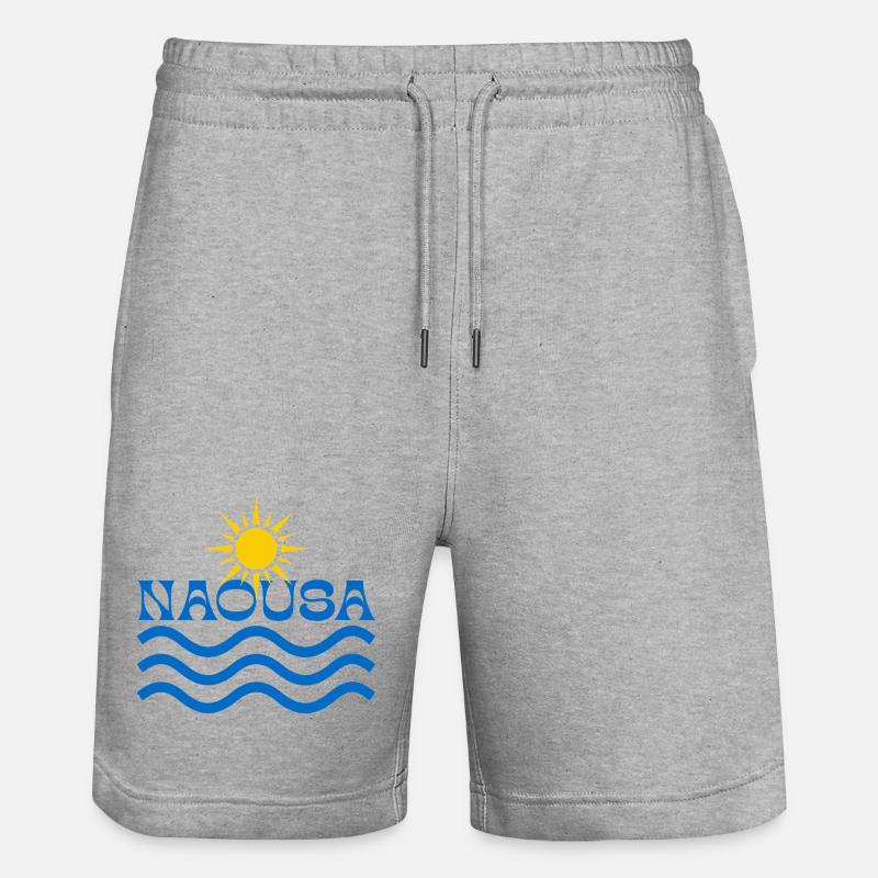 Naousa Sun Waves Logo - Short de jogging bio TRAINER Stanley/Stella unisexe - gris chiné