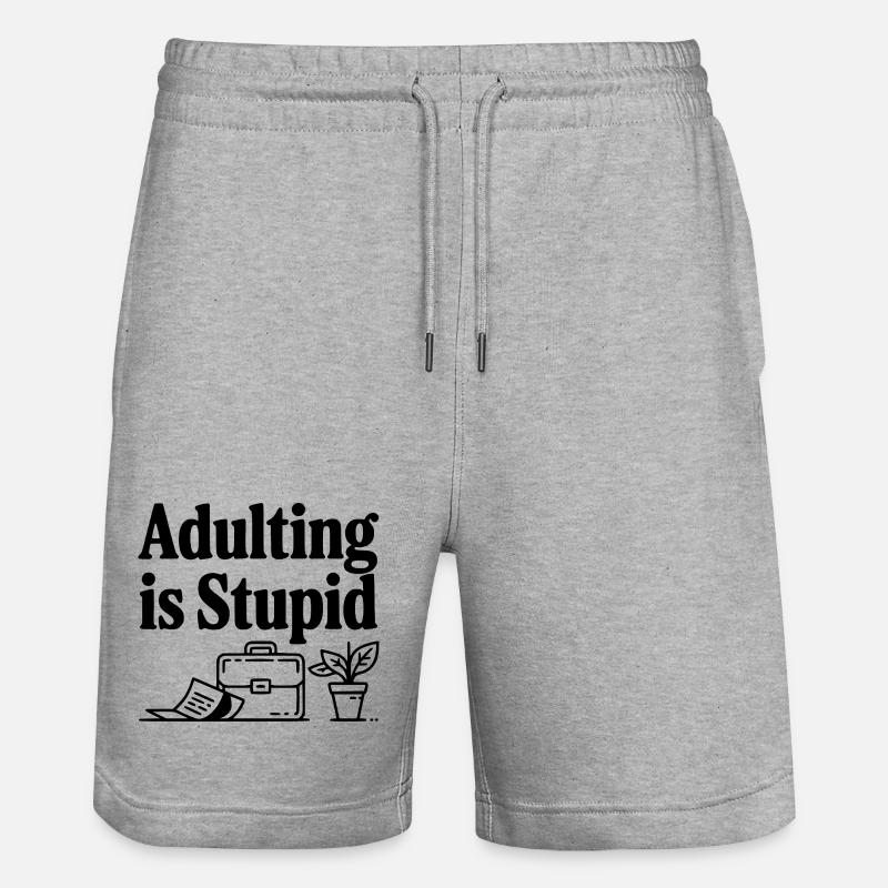 Être adulte, c’est stupide - Short de jogging bio TRAINER Stanley/Stella unisexe - gris chiné